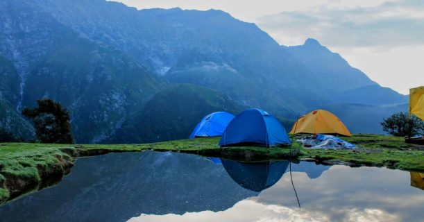 Camping Tents Near the Mountain - Triund Trek