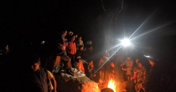Bonfire at Night - Bhrigu Lake Trek with Madtrek