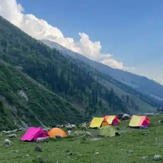 A Stunning View of Hampta Pass Showing Mountains