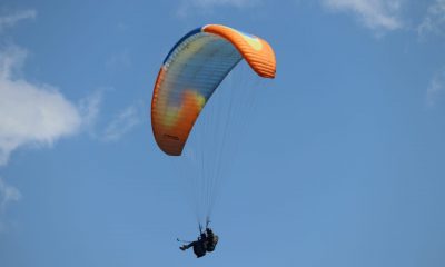 Man Paragliding in Bir valley of Kangra