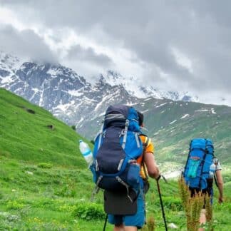 Travellers Trekking in Monsoon