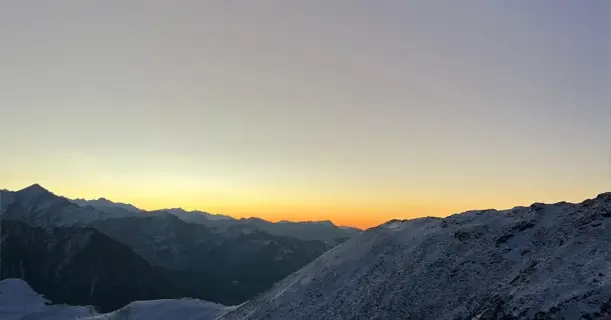 Sunset view from mountain summit